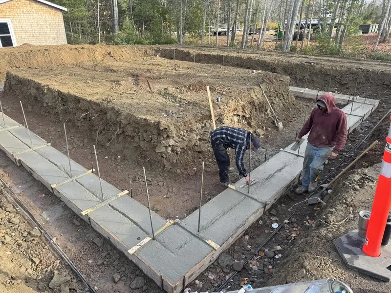 Travaux de fondation et béton pour rénovation de maison au Nouveau-Brunswick